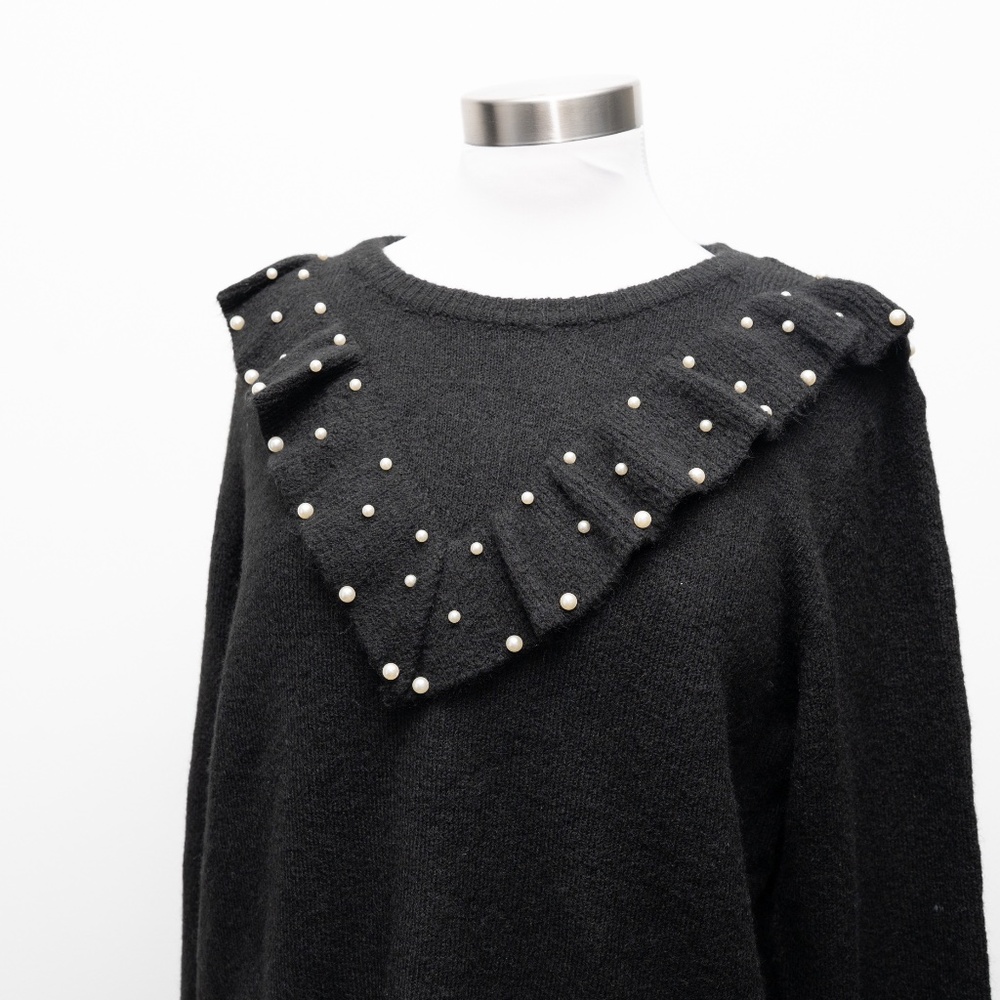 ICHI - Pearl Embellished Ruffle Sweater‎ - Picture 5 of 13
